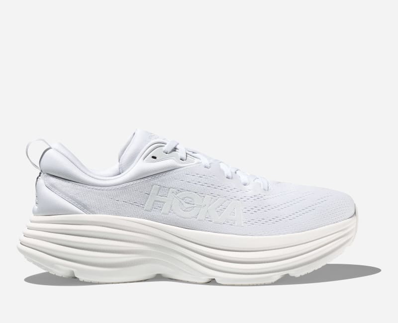 HOKA Women’s Bondi 8 Running Shoes (White)