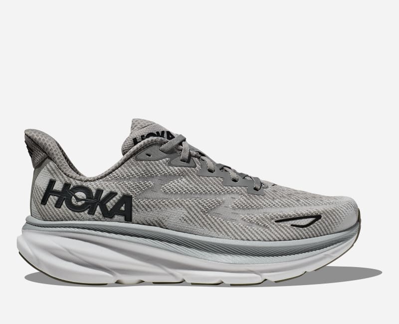 HOKA Men’s Clifton 9 Running Shoes (Harbor Mist/Black) Wide