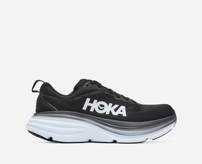 HOKA Women’s Bondi 8 Running (Black/White,)